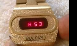 This is a collectible item, this Bulova digital watch was purchased in the 70's for $400.00, it is still like new, and keep perfect time...the correct time is displayed when you press the stem. I had it in storage but need money and will consider all