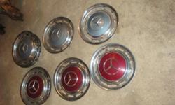 Mercedes Hub caps 2 sets . 4 Maroon, 4 Blue, and one NOS Blue. Incredible price, All Nine for 40.00