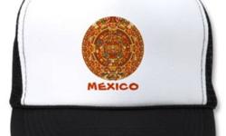 Aztec calendar stone, Mexico sun stone, Stone of the Sun Piedra del Sol or Stone of the Five Eras. Beautiful ancient symbol of Mexico. Unknown use makes it even more intriguing. The eye-catching design is a great fashion statement as well. This is the hat