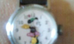I HAVE A MINNIE MOUSE WATCH FROM THE 1980'S. IT IS A SMALL WRIST BAND. IT DOES NOT WORK AT THE PRESENT TIME. I THINK IT JUST NEEDS A NEW BATTERY. IF YOU ARE INTERESTED PLEASE CALL/TEXT 585-250-2190