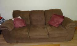 Microfiber couch and loveseat in great condition as was hardly used . Moving and not taking . Asking $300 .