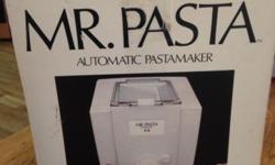 Selling a brand new, never used electric pasta maker. It's made by Mr. Pasta. Received as a gift about 8 years ago, but have never used it. It's time to pass it along. It comes with instructions and recipes, and a number of different die for making