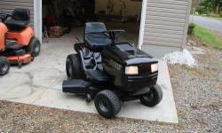 Here is a Freshly restored Murray Select Wide body lawn tractor. We have just repainted it and repaired many item on engine. The engine has a new seal on bottom of crank, cleaned carb and fresh oil. The deck has been painted and new blades installed. The