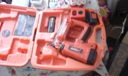 battery, charger and straight line 16 gage , finish nail gun good shape