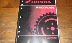 Guaranteed to cover the following model(s):
124. 2012 NC700X / XD Part# 61MGS00
Includes the following models: NC700X/XA/XD/SA-C
350 page service manual
As always, money back if not satisfied for any reason with return postage guaranteed.
FREE domestic