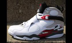 Air Jordan 8 (VIII) Retro White / Black -- True Red
100% Genuine with paid in store Footlocker receipt
Brand new in box, factory fresh , Never taken out of Box or worn
Bought on release day at Footlocker April 20 , 2013
Size 10.5
Rare and sold out
About