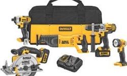 New Dewalt Air Compressor
2 gallon tank; 2.0 SCFM delivered @ 90 PSI pump, and 150 max PSI enables more nails to be fired Durable oil free pump provides extended maintenance-free operation Low 79* dBA allows for quieter operation Roll cage and control
