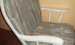 CHAIR red mesh back chair or black task $10 OFFICE CHAIR solid cherrywood arms and frame, thick padded cushioned seat & back $3 0 ROCKING ROCKER GLIDER CHAIR white wood Caxton by Duvalier glider rocker has removable cushions $50 NEW FOLDING WEB CHAISE