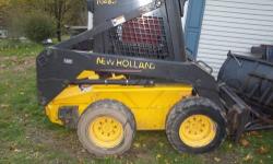 The item for sale is a New Holland LS170 Skid steer with reinforced bucket. Pics shown with plow (NOT INCLUDED IN SALE).The item is in great working condition and has no issues. The skid steer is very powerful and has a 53hp diesel motor. please feel free