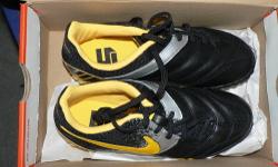 My ordering error is your gain. Brand new kids Nike 5 Bomba Turf soccer shoes, size 5 youth. Color: Black/Mettalic Silver/Varsity Maize. From a non-smoking home. $30.00