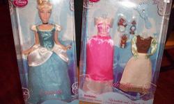 This is a wonderful new in box set that includes a new Disney Cinderella doll and a new Cinderella wardrobe and friends set. Both boxes do show sl wear from storage.
The brand new Cinderella doll in its original sealed box!
It was made exclusively for The
