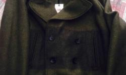 Mfg: Gap GQ
Type: Three button wool pea coat
Color: Olive
Size: Large
Condition: Brand new with manufacture tags still attached.
Serious inquiries only.
Retails for $149