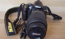 Nikon D3000 10.2 MP DSLR Camera professional + LENSE + CARRYING CASE
(Kit with 18-55mm ~ FLASH WON'T CLOSE / LATCH BROKEN ~ No Reserve)
You are bidding on a Nikon D3000 in decent condition (works, FLASH WON'T CLOSE - the latch that holds the flash shut is