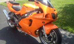 2003 Ninja zx750 just over 15000 miles orange
1988 Ninja zx10/1000 around 24,000 miles green
1993 Ninja 500 around 19,000 Miles
Break up means they have to go.
the 500 needs work its all torn down and ready to prime
The orange has aftermarket exhaust and