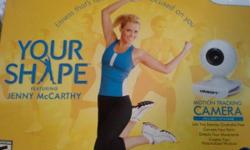New in the box (opened to see it), Your Shape featuring Jenny McCarthy. Bought it to use it and then never got a wii player. Cool thing is it has a camera that lets you watch yourself while to ensure you are doing is excercises correctly!!
$15.00 cash and