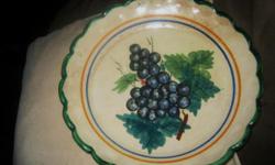several old pottery decorative plates- $45. each. call 845-679-4291. also have 2 others- blue- no pix at this time for the blue one-if u r interested i will take one and send it