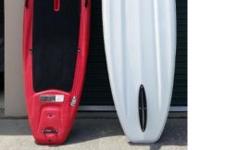 Two Pelican Paddle Boards $400 each, along with Oars (1 Paddle Board Oar with conversion to Kayak Oar with each) also have rooftop carrying rack if you buy both. Anti skid deck pad with compartment. Flexible rubber fin with carrying handles, along with