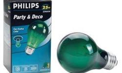 INCLUDES:
2 Philips 25-Watt Incandescent Red Light Bulb
FEATURES:
Philips Specialty Incandescent bulbs provide the perfect light for accent and display lighting as well as general lighting in a variety of applications. Philips Party bulbs provide fun,
