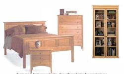 Pompanoosuc Mills handcrafts hardwood furnishings for home and office that are beautiful, functional and durable enough for everyday use. his beautiful, well-maintained 5-piece set of double bed headboard, foot board and frame, dresser, bookcase/cabinet,