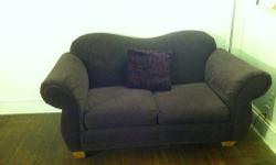 I'm looking to get a new couch. So, come get my great and well loved purple couch! The dimensions are -height 36", length 76", and depth 36". The wooden feet of the couch come off for easier moving.
This item is for pick up only.