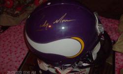 Randy Moss signed vikings Helmet, comes with the papers of authenticity, as well as a picture of him signing it. text or call with any questions 3154897278.