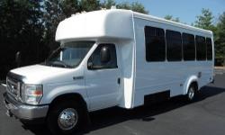 2008 Ford E-450 shuttle bus with 154k well maintained miles and equipped with a reliable 6.8L Ford V-10 engine and automatic transmission with overdrive. It delivers a smooth and quiet ride and will get your group to their destination in complete comfort