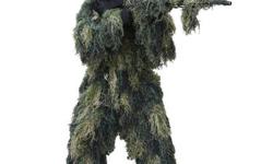Red Rock Outdoors Men's 5-Piece Ghillie Suit
New, never used
Key Features
Includes a hood, jacket, pant, and gun cover
Hood has a chin strap for easy adjustability
Jacket: Elastic waist and cuffs; easy-snap front
Pant: Elastic waistband with drawstring