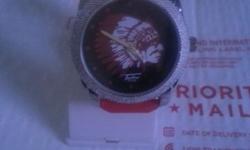 Brand new never worn red strap....Indian head really nice watch...