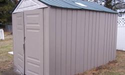 Rubbermaid storage shed $375 OBO buyer to teardown and remove. The lock holder in the front is missing as shown on the pictures. There is also shelves that were installed in the inside.