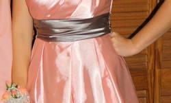 Adorable Peach and Gray dress - Size 5 - worn once - excellent condition.