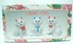 Set of 3 Sweet Little Ceramic Porcelain Cats As Photographed New in Box