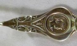 For sale, a very interesting and unusual set of silverplate medallion coffee spoons or 5 o'clock spoons by R Strickland, Albany, New York which was in business from 1857-1884. The spoons probably date to the late 1860's, early 1870's. The spoons are