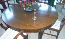 Sheild back Hepplewhite table with one leaf, Phila anniversary model 1876 buffet and 6 chairs comes with two captains chairs. Manuf.