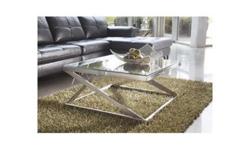 This is a brand new unused glass top coffee table purchased from Wayfair. Sides have a small scrape and a dent (not very noticeable). Original price is $235.
Signature Design by Ashley Cayden Coffee Table
FEATURES:
The sleek contemporary design of this