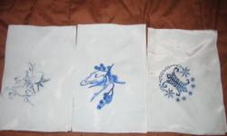 Shown are some of the silk handkerchiefs that also can be used as pocket squares. THEY NEVER HAVE BEEN USED, and sell for $12 each.
Also available from the 1940s and 1950s from my mother?s estate are cotton handkerchiefs and silk scarves. Most