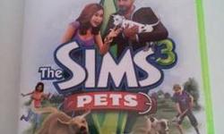 I am selling my game Sims 3 Pets, it is for the Xbox 360. I bought it at Game Stop when it first came out, I only have played it once. My reason for selling it is don't have the time to play it. Perfect condition.