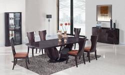 TOLL FREE 1-877- 336-1144
www.allfurniture.ecrater.com
This lovely Slauson Dining Collection by Coaster will add an elegant look and feel to your home. The bold shaped table base features gentle curves and fluted accents, finished in a cherry color. The