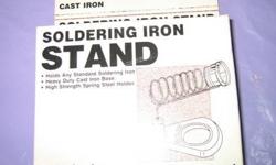 "Inland" soldering iron stand, professional heavy duty. Holds any standard soldering iron. Heavy duty cast iron base, high strength spring steel holder. New in box. $7
Bonus: Stanley retractable blade utility knife, some Alan wrenches, screws and hardware