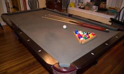 Like new standard grade pool table made of solid cherry with Queen Anne style legs. Comes with complete set of billiard balls, 3 cues, triangle, chalk, bridge and brush. 8' long and 30'' high.
Perfect gift for yourself or a loved one. Top notch quality