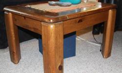 Selling two solid wood end tables - do not need them anymore. They are in good shape, although have some scratches on the top from use. Should be able to be refinished, as they are all wood. Dimensions are approximately 24" by 30" by 19" high. The end