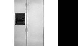 Used Stainless Steel side by side refrigerator for sale. Water and Ice Maker. Local Pick up only. Also available, stainless steel free standing range $500. Discount if purchased together.