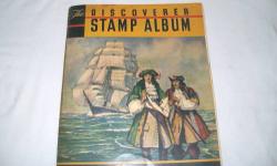 I have a nice vintage stamp collection. The new discoverer album for postage stamps of the world, 1953 H.E. HARRIS & CO. Almost every page has stamps on them. Counted 1100 stamps, some dating to 1892 and some extra stamps like the coin stamp, and stock