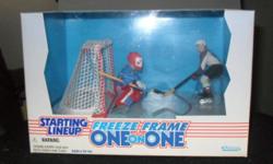 At least 50 individual pieces of Starting Line Up Figures All in boxes in Mint or Near Mint Condition
Great for kids, Man Caves or fund raisers, Theme Birthday Parties, Sports Bars
Football, Basketball , Hockey, Freeze Frame Hockey pieces to individual