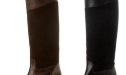 Brand New, Black, Size 10
Inspired by riding boots, this pair features a 1.5-inch heel. 16" opening circumference.