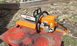 Heres a STIHL MS-250 16"Chain Saw..its in excellent condition,runs perfect,only has about 4 hours on it.(its dirty from being in the garage).this comes with a like new chain,bar cover bar wrench and a brand new in the box chain. please call 607-729-0347