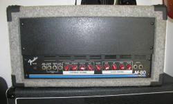This Sundown Rebel 50 amplifier head was bought around 1987 from Sam Ash, and has only been used at 2 shows. It is LOUD for 50 watts, and has a great AC/DC sound with the gain all the way up. The clean channel is supposed to be a cross between a Fender