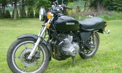 1980 Suzuki GS850. It was on the the road and running last year.
The bike needs a drive shaft, carbs cleaned and put back on, side covers, gauges hooked up (Bike has a single speedo on it) or stock gauges put back on and a new battery.
Compression is good