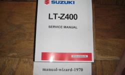 Covers 2009-2012 LT-Z400 Part # 99500-43080-03E
FREE domestic USA delivery via US Postal Service
FLAT RATE FEE for all non-US orders will be sent using Air Mail Parcel Post, duty free gift status, 7-10 business days for delivery; Please add $12us to ship