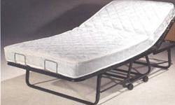 The Twin Size Supreme Deluxe Roll-away Bed With 16 Step Adjustable Back. No Assembly Required. Strong Construction.
Compact and versatile, The Supreme Deluxe Roll-away Bed comes with a Spring Orthopedic Mattress Approx. 5.5 In. Thick, providing your