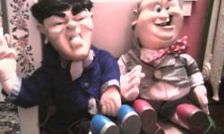 i have a 1996 Curly Howard doll by Spumco and a 1996 Moe Howard doll by Spumco... they have a few marks on them i'm guessing from a marker still have tags i'm asking $40 each or $70 for both call or txt if interested